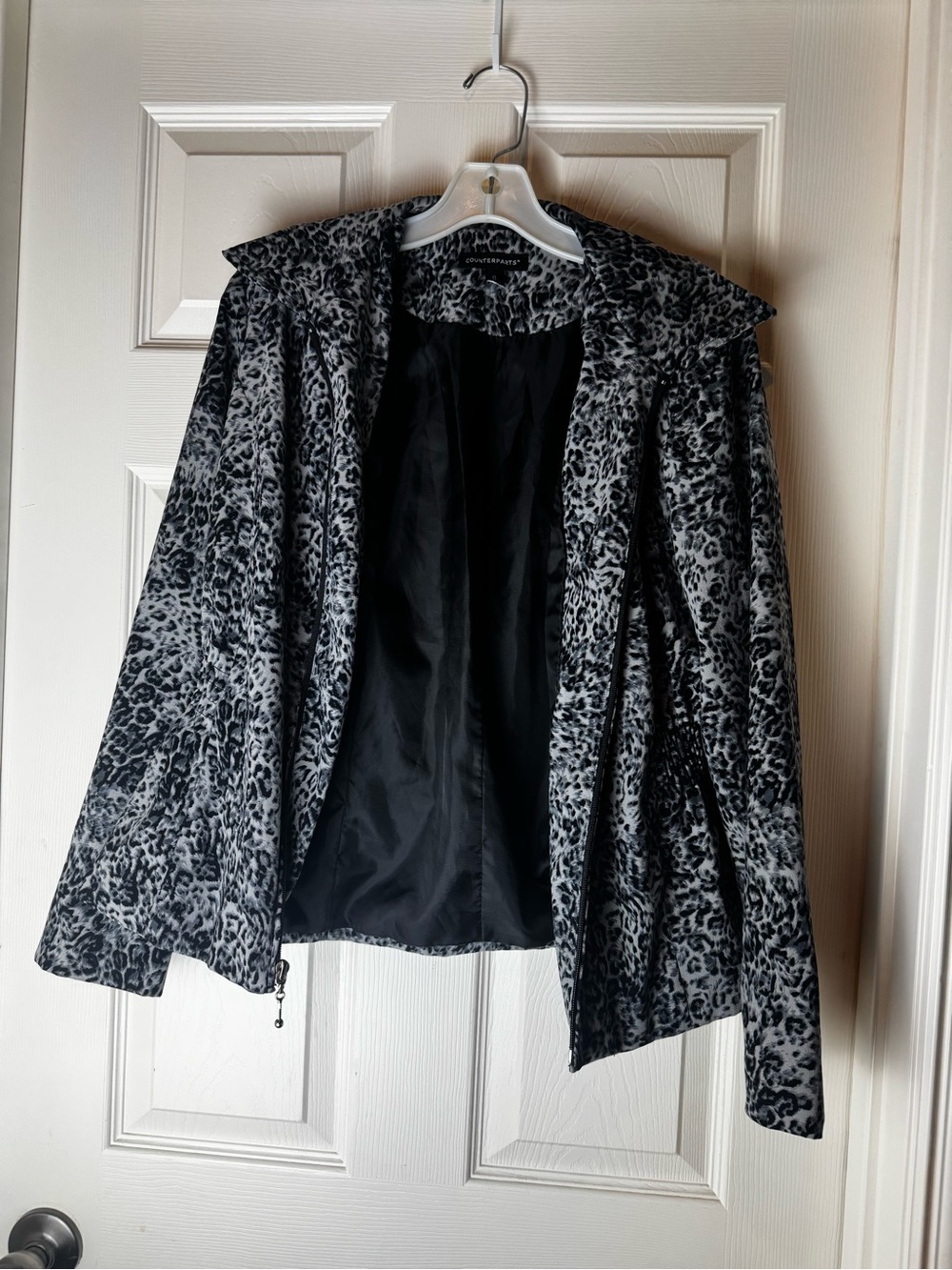 Counterparts Black & Gray Leopard Bomber Jacket statement piece